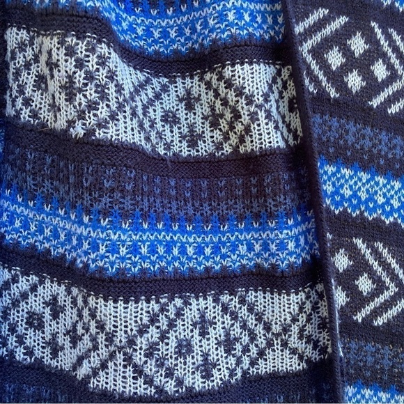 St John’s Bay Blue Patterned Cardigan with Hood, Size Small - Picture 2 of 8